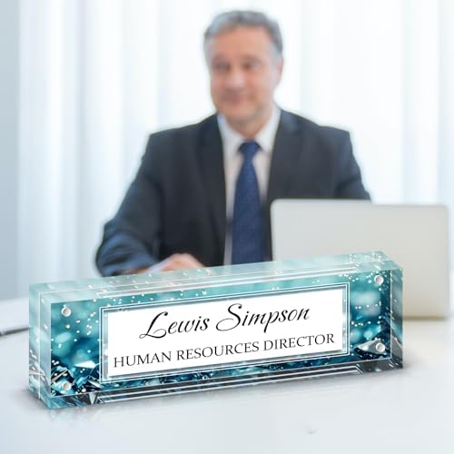 Desk Name Plate Personalized, Desk Double sided pattern Name Plate Personalized Office Desk Decor for Women and Men , Teacher Nurse Boss Employee Appreciation Gifts (Green diamonds, fixed pattern) by Unknown