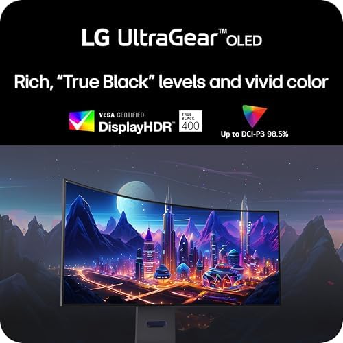 LG 39GS95QE Ultragear OLED Curved Gaming Monitor 39-Inch WQHD 800R 240Hz 0.03ms DisplayHDR True Black 400 AMD FreeSync Premium Pro NVIDIA G-Sync HDMI 2.1 DisplayPort Tilt/Height/Swivel Stand - Black - Image 5
