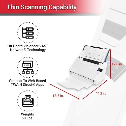 Xerox Visioneer Xerox D35 Scanner, USB Office Document Scanner for PC and Mac, 45 PPM, Automatic Document Feeder (ADF), White - Image 2