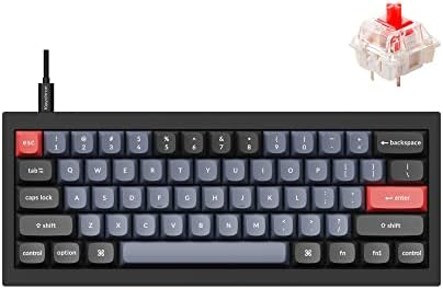 Keychron Q4 Wired Custom Mechanical Keyboard, 60% Layout QMK/VIA Programmable Macro with Hot-swappable Gateron G Pro Red Switch Double Gasket Compatible with Mac Windows Linux (Black) by Keychron