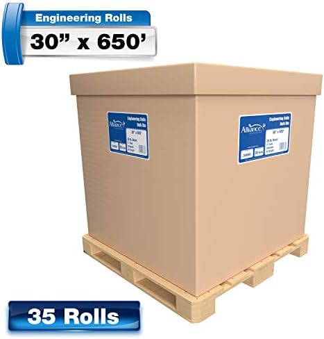 Alliance Wide Format Paper 30” x 650’ Rolls Bond Engineering 92 Bright 20lb - 35 Rolls Per Pallet with 3” Core - Image 4