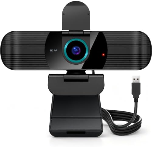 RUWBY Pro QHD 2K/60fps Webcam, External USB Web Camera for PC/Laptop by RUWBY
