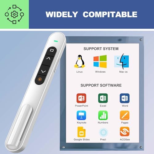 QUI Presentation Clicker with Volume Control, Wireless Presenter Remote - Image 6