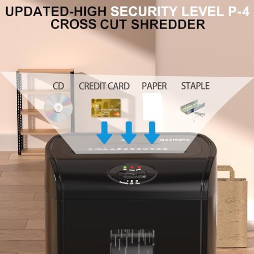 Paper Shredder, 16-Sheet Cross Cut with 4.76-Gallon Pull Out Basket, P-4 Security Level, 3-Mode Design Shred Paper and CD/Credit Card, Durable&Fast with Jam Proof System Shredder for Office - Image 3