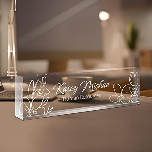 Gowelly Office Engraved Acrylic Name Plate For Desk |Desk Name Plate Personalized| Custom Employee Appreciation Gifts |Office Gifts for Women, Boss, Employee, Teacher, Manager |staff appreciation gift by Gowelly