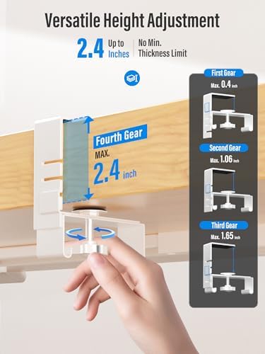 [Upgraded] Large Under Desk Cable Management Tray, Cinati Cable Management Under Desk No Drill, 28.4" Fabric Cord Hider for Wire Organizer, Cord Organizer for Office, Home - Supports Up to 30lbs White - Image 2