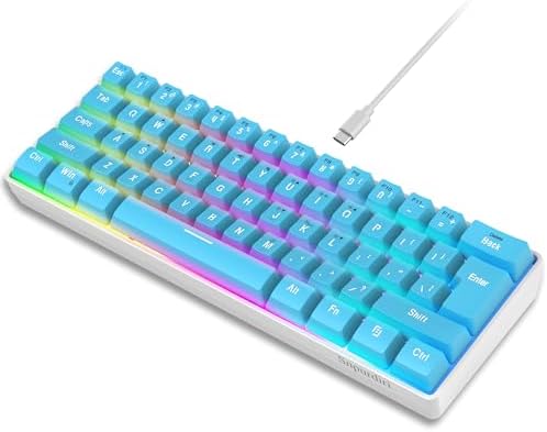 Snpurdiri 60% Wired Gaming Keyboard, 61 Keys RGB (Blue) by Snpurdiri
