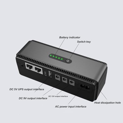 UPS Battery Backup High Capacity Uninterruptible Power Supply for Camera Router Modem (US Plug) - Image 2