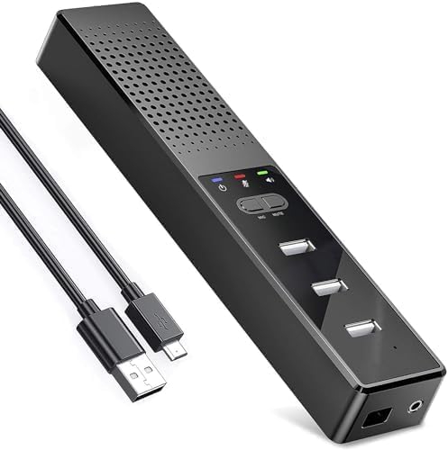 3 in 1 USB Wired Speaker with Microphone,Conference Speakerphone for PC & Laptop,360° Voice Pickup, Plug and Play, Computer Speaker for Zoom, Teams, Skype, Home Office & Online Meetings by Unknown
