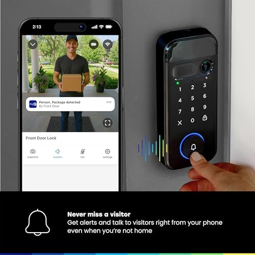 myQ Secure View™ 3-in-1 Smart Lock Deadbolt + Garage Door Video Keypad + Power Adapter Kit with Custom PIN Codes, Keyless Entry, 2K HDR Doorbell Camera, App Control, Color Night Vision & Two-Way Audio - Image 7