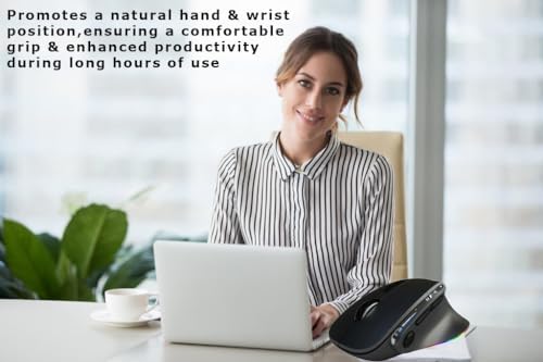 Ergonomic Mouse Jiggler, Large Middle Hands Dual Mode(Bluetooth+USB)Rechargeable Vertical Carpal Tunnel Bluetooth Wireless Mouse for PC/Laptop/Computer/Desktop/Tablet/ipad/Macbook Office Work Gift - Image 6
