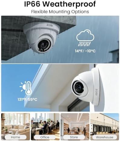 ZOSI 3K Lite Security Camera System with 1TB Hard Drive,AI Human/Vehicle Detection,Night Vision,H.265+ 8Channel HD TVI DVR Recorder,4pcs 1080P HD 1920TVL Indoor Outdoor Surveillance CCTV Dome Cameras - Image 3