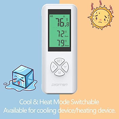 WTC100 Wireless Temperature Controller Digital Plug-in Thermostat Outlet Remote Control Heating Cooling Mode for Window A/C Fan Heater Greenhouse Homebrewing Reptile (Built-in Temp Sensor) - Image 3