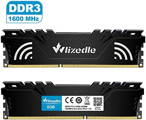DDR3 RAM 16GB Kit (2x8GB) 1600MHz CL11 UDIMM, Desktop Memory Module PC3-12800 240-Pin 1.5V 2Rx8 Dual Rank Non-ECC Unbuffered PC Computer RAM Stick Upgrade - Black - Image 6