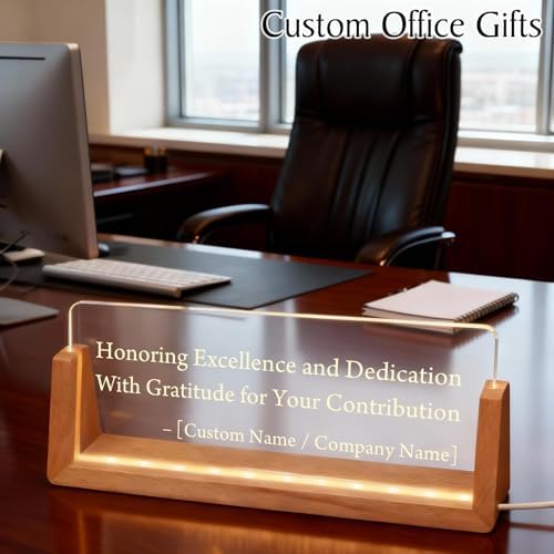 Personalized LED Name Plate for Desk, Light Up Acrylic Office Decor - Image 5