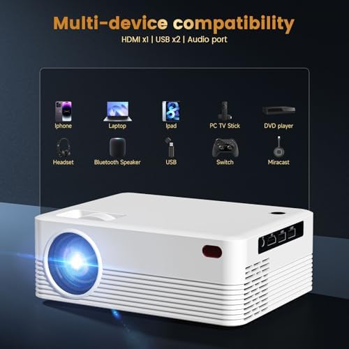 Smart Projector with WiFi and Bluetooth, Native Full HD 1080P Projector - Image 3