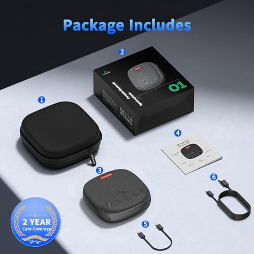 AIRHUG Conference Speaker and Microphone, Bluetooth & USB Speakerphone - Image 6