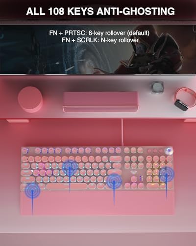 AULA F2088 Typewriter Style Mechanical Gaming Keyboard Wired, 104 Keys - Image 6