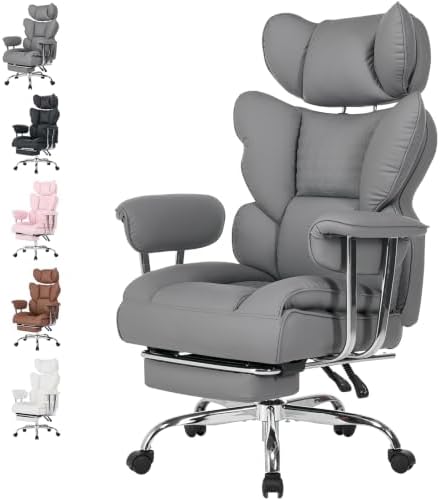 DUMOS Big and Tall Home Office Desk Chair, Executive Chair with Footrest by DumosLifestyle