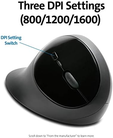 Kensington Pro Fit Ergonomic Wireless Mouse - Black (K75404WW) - Image 6