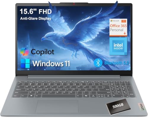 Lenovo 15.6" FHD Everyday Laptop, Intel Processor, 8GB DDR5, 128GB Storage by LENOVO