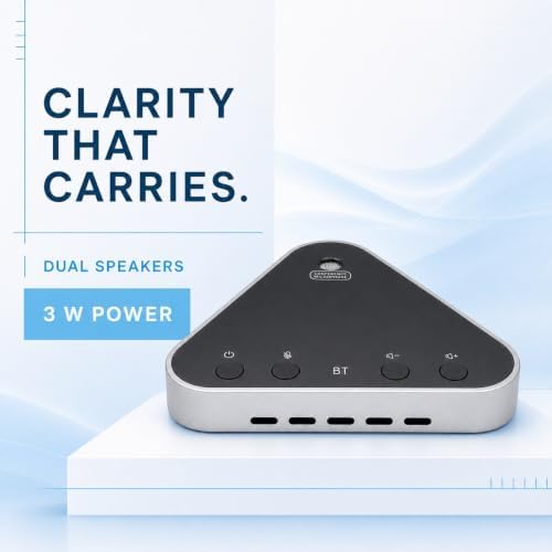 Bluetooth Conference Speaker and Microphone, Bluetooth Speakerphone for Small Meeting Room，Wireless Conference Speaker 360°Voice Pick up with Noise Cancellation Mics for Computer/Laptop - Image 3