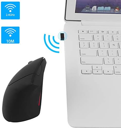Wireless Mouse Ergonomic Vertical Left-Handed Mouse Ergo LED Light High Precision Optical Cordless Lightweight Left Hand Mice Women Men Gift for PC Computer Laptop Mac Office,1600 DPI,Side Buttons - Image 6
