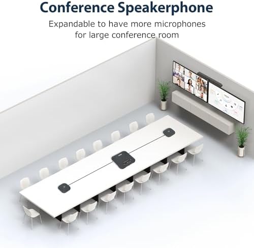 Conference Speaker and Microphone, Wireless Speakerphone w/2 Expansion Mics - Image 4