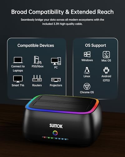 Dual Bay SATA Hard Drive Cloner Dock USB C 5Gbps | 2.5" 3.5" | 40TB - Image 6