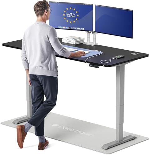 Desktronic HomePro Standing Desk 72x30 — Made in Europe, Ergonomic Sit Stand Home Office Desk, Electric Height Adjustable, Dual Motor, USB & USB-C Charging, Wobble-Free, Touchscreen, 3 Memory Presets by Desktronic