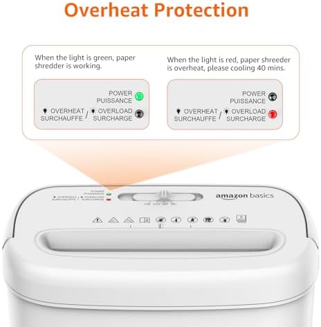 Amazon Basics 8-Sheet Cross Cut Paper and Credit Card Shredder for Security, Heavy Duty, White - Image 5