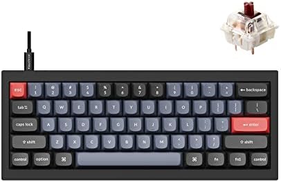 Keychron Q4 Wired Custom Mechanical Keyboard, 60% Layout QMK/VIA Programmable Macro with Hot-swappable Gateron G Pro Brown Switch Double Gasket Compatible with Mac Windows Linux (Black) by Keychron