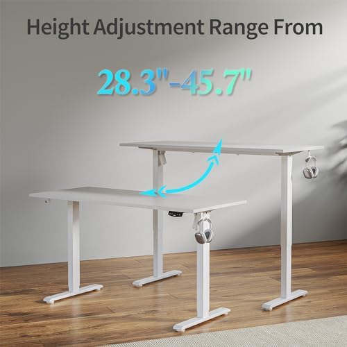 Agilestic 63 * 24 Inch Height Adjustable Electric Standing Desk, White - Image 6