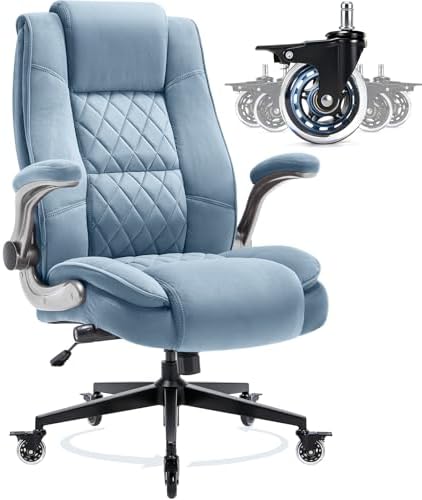 Fabric High Back Office Chair, Thick Padded Ergonomic Computer Desk Chair by Unknown