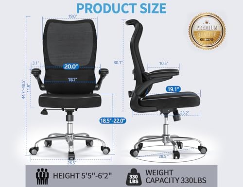 TRALT Office Chair Ergonomic Desk Chair with Lumbar Support Black Ink, 1 - Image 2