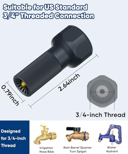 3/4-Inch Thread Faucet Freeze Protection Valve, Freeze Proof Faucet Cover for Outdoors, Winter Frost Proof Auto Temperature Control for Garden, Lawn & Yard Spigot, Black, 2 Pack - Image 2