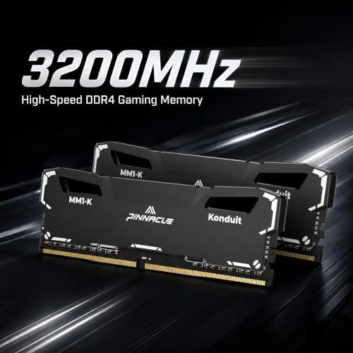 Timetec Pinnacle Konduit 32GB KIT(2x16GB) DDR4 3200MHz PC4-25600 CL16-18-18-38 XMP2.0 Overclocking 1.35V Dual Rank Compatible for AMD and Intel Desktop Gaming PC Memory Module - Black - Image 3