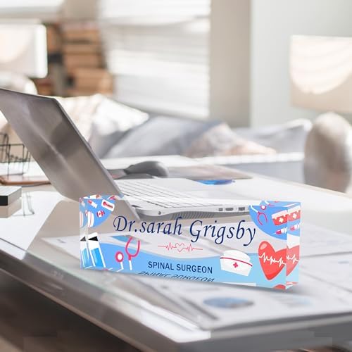 Custom Name Plate for Desk | Personalized Desk Name Plate | Personalized Boss Employee Appreciation Gifts | Acrylic Name Plate Office Desk Accessories (A-for Nurse) - Image 4