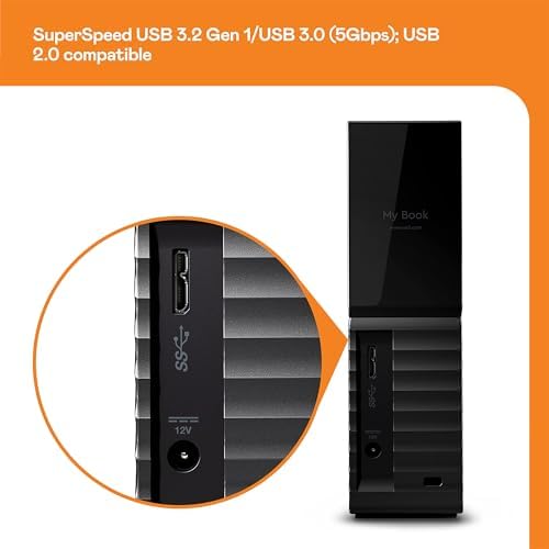 WD 26TB My Book Desktop External Hard Drive, USB 3.0, External HDD with Password Protection and Auto Backup Software - WDBBGB0260HBK-NESN - Image 2
