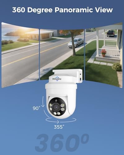 Hiseeu 3K 360°View PTZ Wired Security Camera System with 4PCS Cameras - Image 4