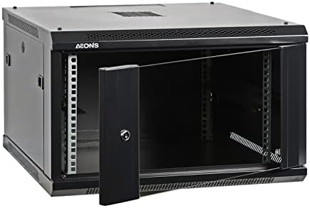 AEONS 6U Wall Mount Network Server Cabinet, 24" Depth, 132 lbs Capacity by AEONS
