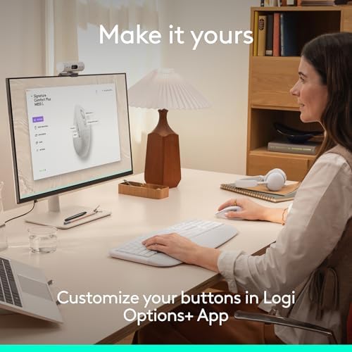 Logitech Signature Comfort Plus M850 L Wireless Mouse - Off White - Image 6