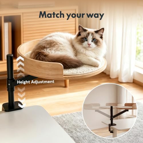 FLEXISPOT EN2 55"x28" Standing Desk with Solid Wood Cat Bed, White - Image 5