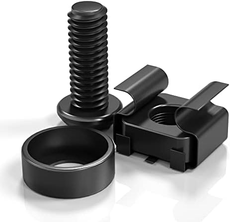 50 PACK M6 x 16mm Rack Mount Cage Nuts, Screws and Washers for Rack Mount Server Cabinet, Rack Mount Server Shelves, Routers, Rack Mount Screws and Square Insert Nuts, Self-Locking Cable Ties for Free by XOOL