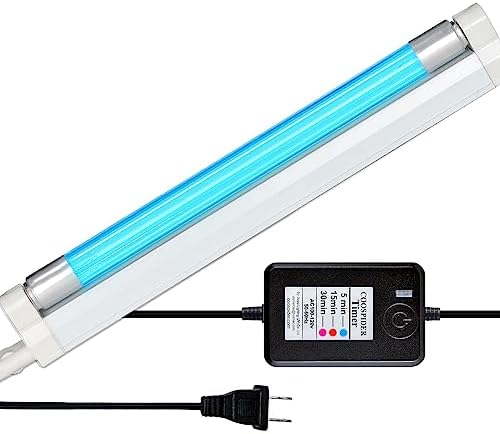 COOSPIDER 6W UV Light Ozone Free,253.7nm Sanitizer Lamp with 3 Time Gear, UVC Lamp for Shoes/Closet/Cabinet/Bathroom 110V CTUV-6 by Coospider