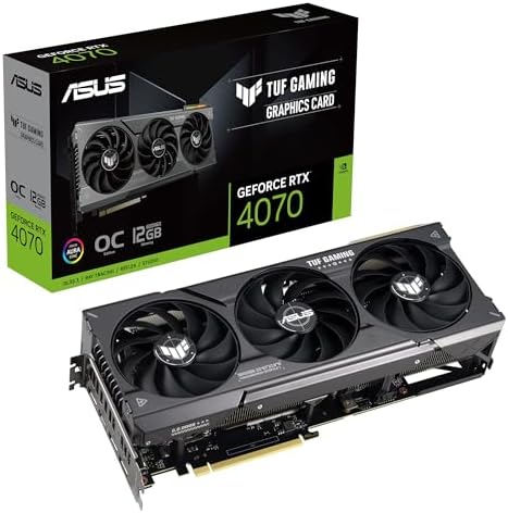 ASUS TUF Gaming NVIDIA GeForce RTX 4070 OC Edition Gaming Graphics Card (PCIe 4.0, 12GB GDDR6X, HDMI 2.1, DisplayPort 1.4a), 3 Year Warranty by Unknown