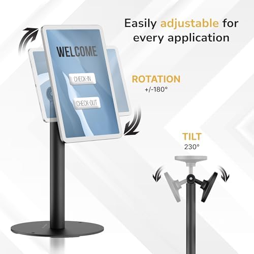 Mount-It! Anti-Theft Tablet Stand, Universal 7–15" Countertop POS Kiosk with Lock, 360° Rotation & 230° Tilt, Secure Retail iPad Stand for Check-in, Business & Commercial Use - Image 6