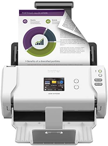 Brother Printer RADS2700W Renewed RADS2700W- (ADS-2700w) Wireless Space-Saving High-Speed Color Duplex Desktop Document Scanner, White by Amazon+Renewed