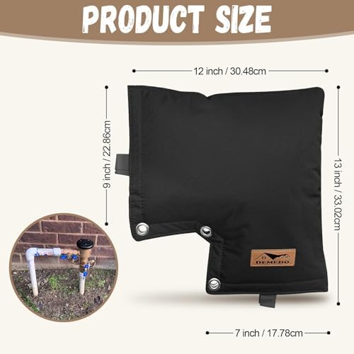 Backflow Cover, Backflow Preventers Protection, Pressure Vacuum Breaker Cover for Winter, Insulated Cover Pouch for Irrigation Backflow Valve, Sprinkler Valves Cover in Snow or Sun Exposure – Black - Image 2