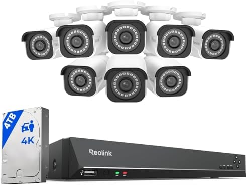 REOLINK 16CH 4K Security Bullet Camera System with 4TB HDD RLK16-800B8 by Unknown